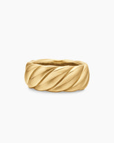 Sculpted Cable Band Ring in 18K Yellow Gold, 9mm